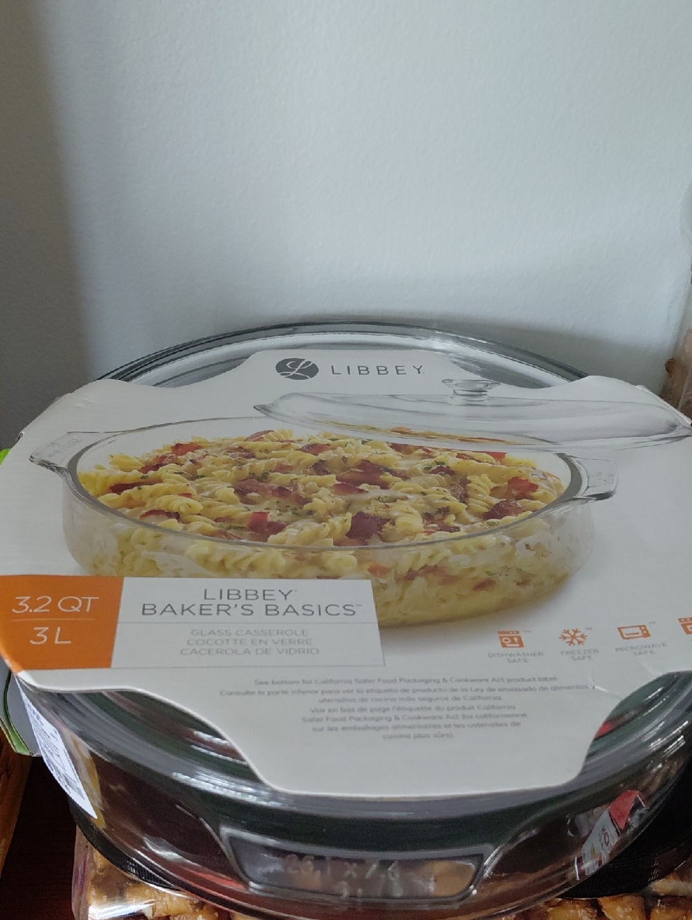 Libbey Baker's Basics. Clear Glass Covered Casserole Dish with Lid